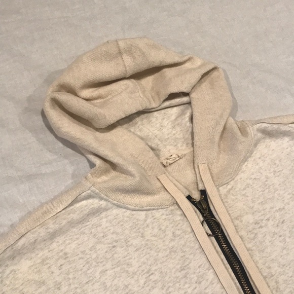 Unique 3/4 Zip Up Hoodie Jacket Drawstring Waist Wide Sleeves S - Picture 4 of 16